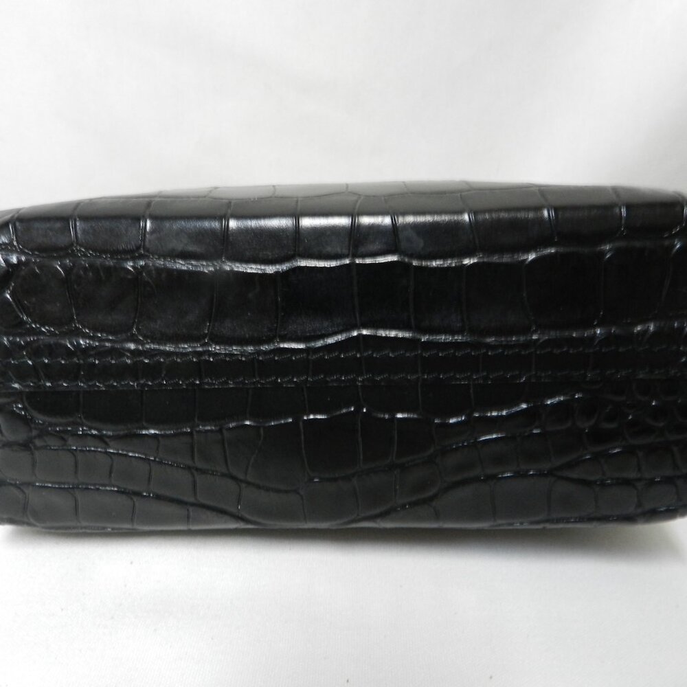 Clare V. Simple Tote Bebe Black Croc-Embossed Leather Mini Crossbody Bag Tote - Picture 11 of 14